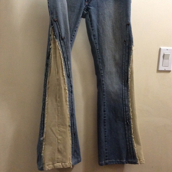 Blue One retro flare jeans with panel inserts - Picture 2 of 14